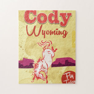Cody Wyoming vintage travel poster Jigsaw Puzzle