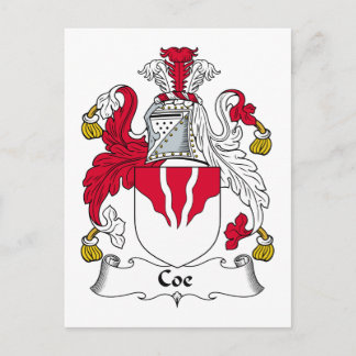Coe Family Crest Postcard