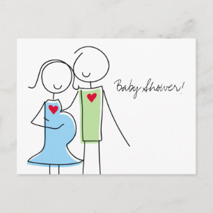 Coed Baby Shower, It's a boy Invitation Postcard
