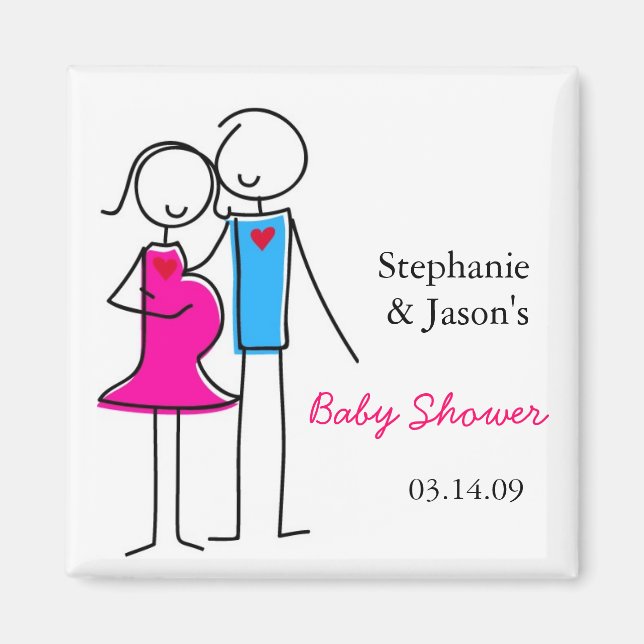 Coed Baby Shower Magnet Favours (Front)