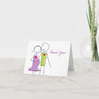 Coed Baby Shower Thank You Cards, Expecting Couple
