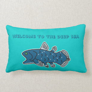 Coelacanth Pillow "WELCOME TO THE DEEP SEA"
