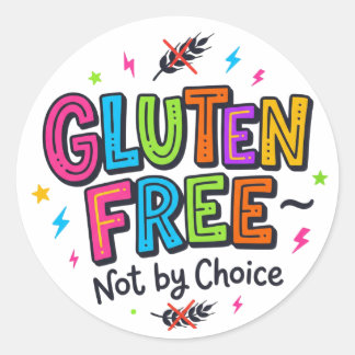 Coeliac Awareness Gluten Free Not By Choice Colour Classic Round Sticker