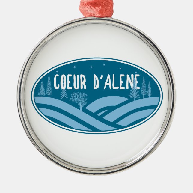 Coeur d'Alene Idaho Outdoors Metal Tree Decoration (Front)