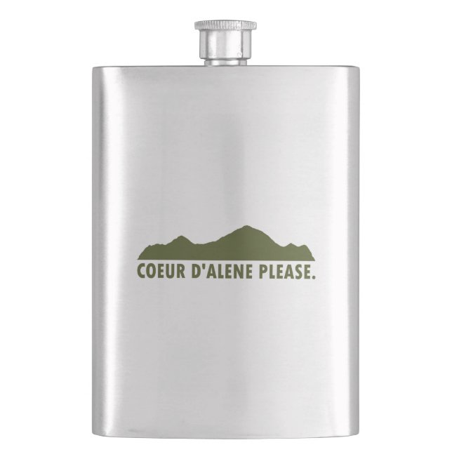Coeur d'Alene Idaho Please Hip Flask (Front)