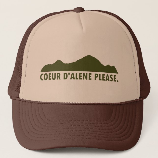 Coeur d'Alene Idaho Please Trucker Hat (Front)