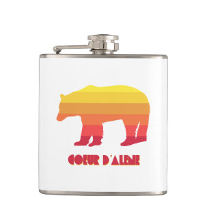 Coeur d'Alene Idaho Rainbow Bear Hip Flask