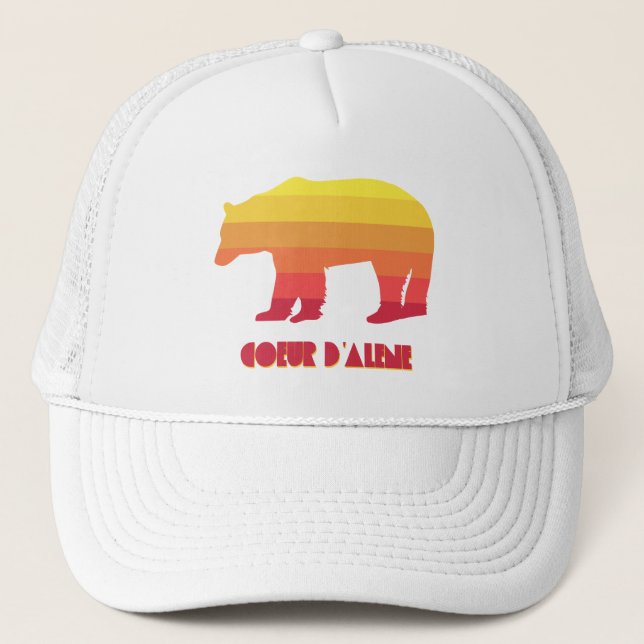 Coeur d'Alene Idaho Rainbow Bear Trucker Hat (Front)