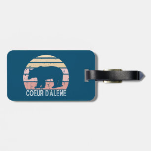Coeur d'Alene Idaho Retro Bear Luggage Tag