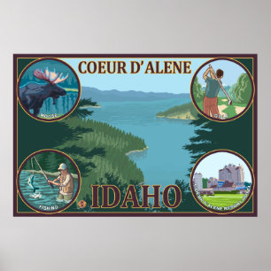 Coeur D'Alene, IdahoScenic Travel Poster