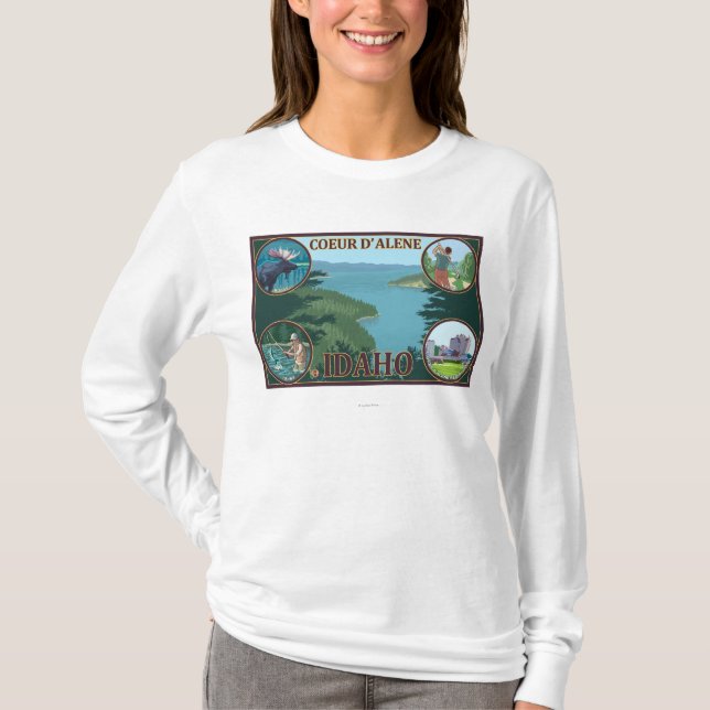Coeur D'Alene, IdahoScenic Travel Poster T-Shirt (Front)