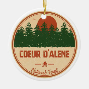 Coeur D'Alene National Forest Ceramic Tree Decoration