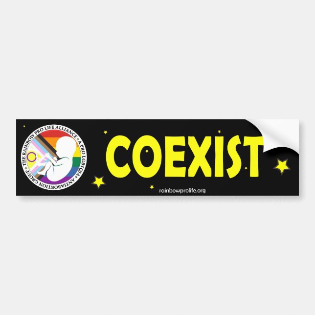 Coexist Parent and Preborn Bumper Sticker (Front)