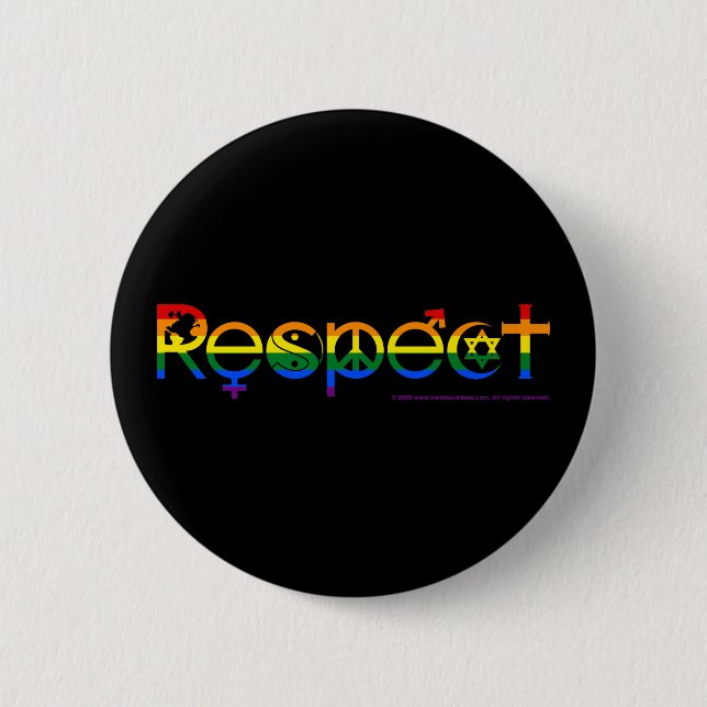 Coexist with Respect Gay Pride 6 Cm Round Badge (Front)