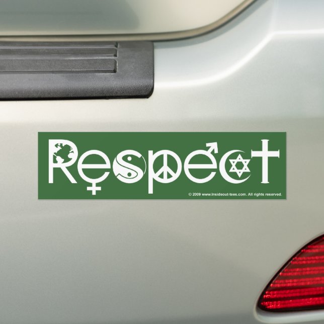 Coexist with Respect - Peace Kindness & Tolerance Bumper Sticker (On Car)