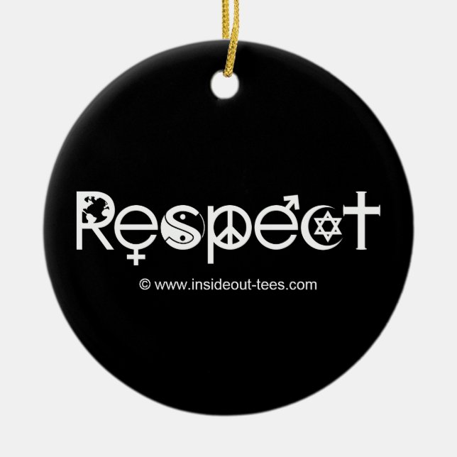 Coexist with Respect - Peace Kindness & Tolerance Ceramic Tree Decoration (Front)