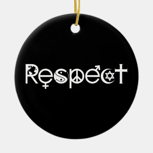 Coexist with Respect - Peace Kindness & Tolerance Ceramic Tree Decoration (Front)