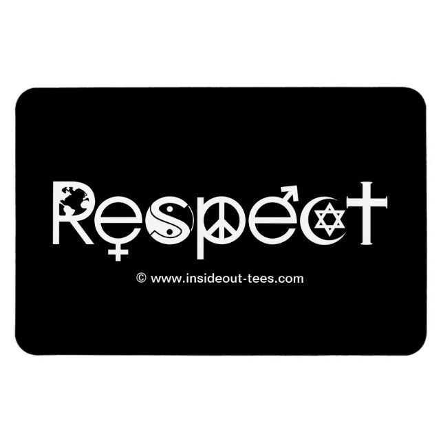 Coexist with Respect - Peace Kindness & Tolerance Magnet (Horizontal)