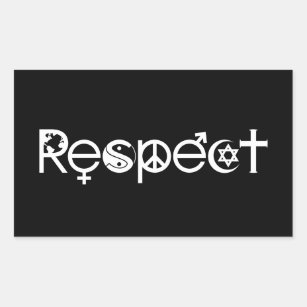 Coexist with Respect - Peace Kindness & Tolerance Rectangular Sticker