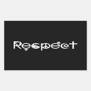 Coexist with Respect - Peace Kindness & Tolerance Rectangular Sticker