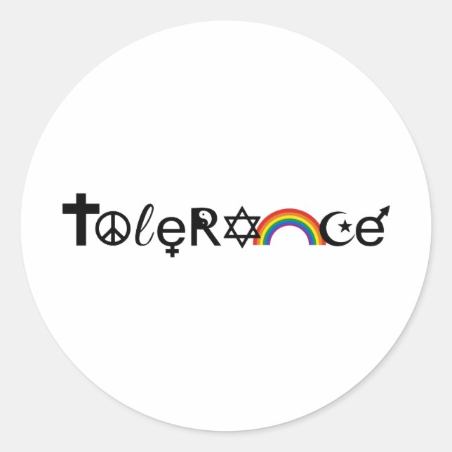 COEXIST WITH TOLERANCE -.png Classic Round Sticker (Front)