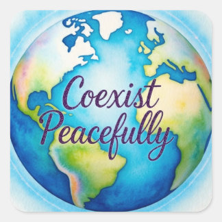 CoexistPeacefully Square Sticker