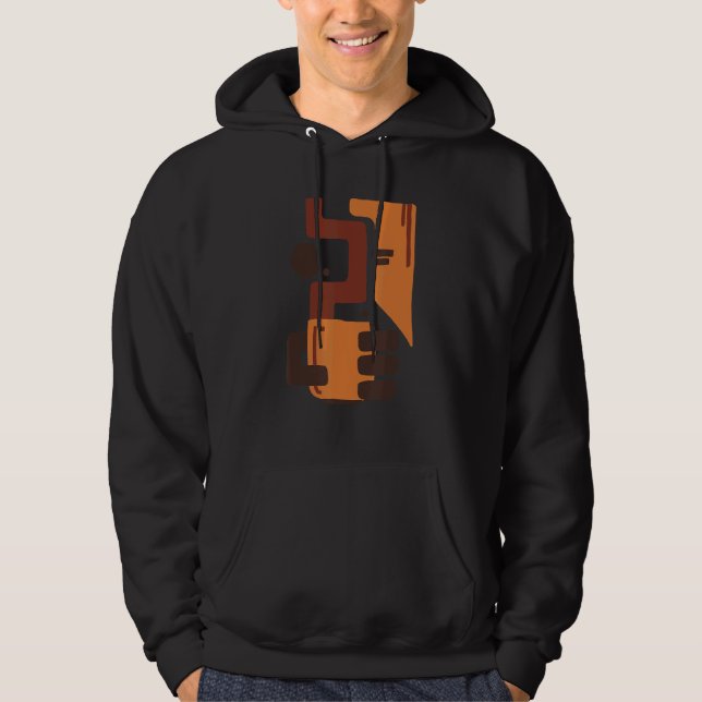 Coffe Abstract Surreal Cymbols Design Hoodie (Front)