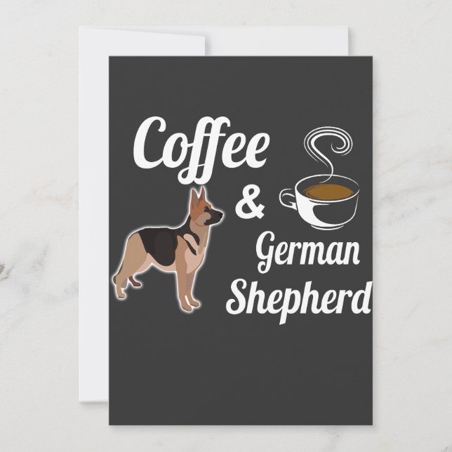 Coffe And German Shepherd Invitation (Front)