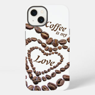 Coffe is my love with coffee beans as heart iPhone 13 case