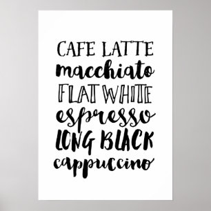 Coffe Lover black & white typography poster print