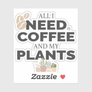 Coffe & plant lovers vinyl Stickers