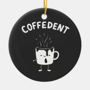 Coffedent Funny Kawaii Caffeine Cup Lovers Ceramic Tree Decoration