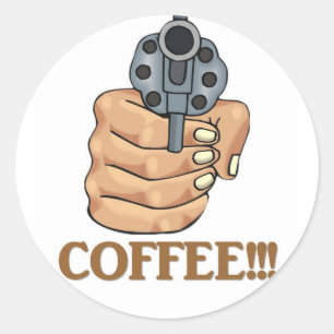 coffee-03 classic round sticker