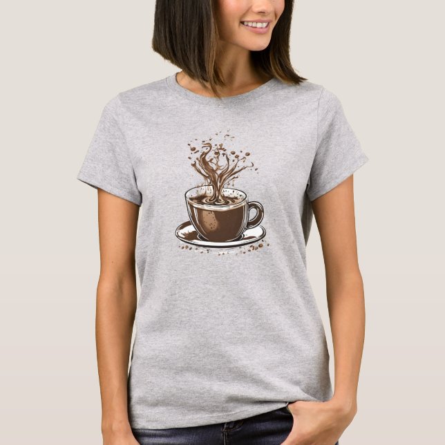 Coffee 2 caffeine, java, beverage, brew, espresso T-Shirt (Front)