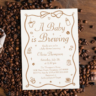 Coffee A Baby is Brewing Baby Shower Invitation