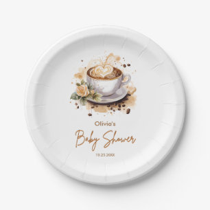 Coffee A Baby is Brewing Baby Shower Paper Plate