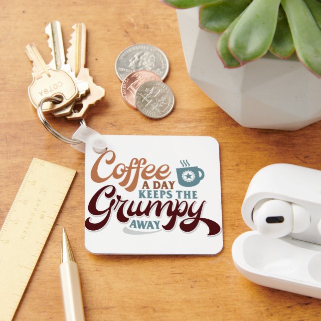Coffee a Day for Coffee Lover Gift  Key Ring (Desk)