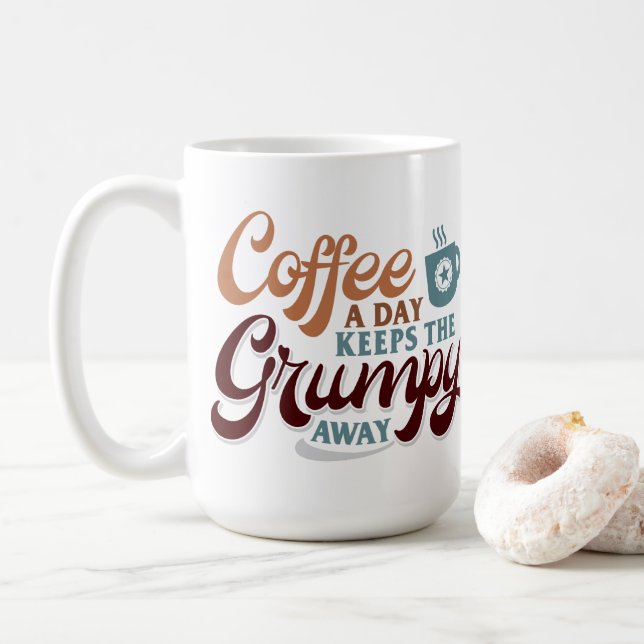 Coffee a Day for Coffee Lover Gift  Mug (With Donut)