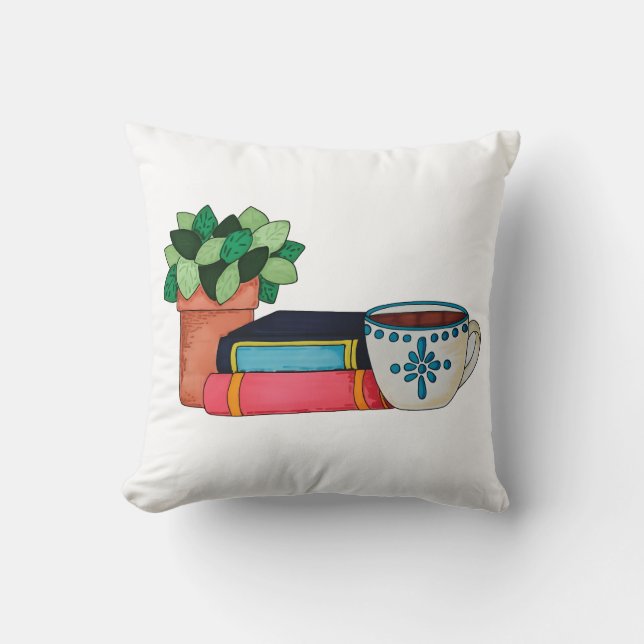 Coffee & a Good Book Cushion (Front)