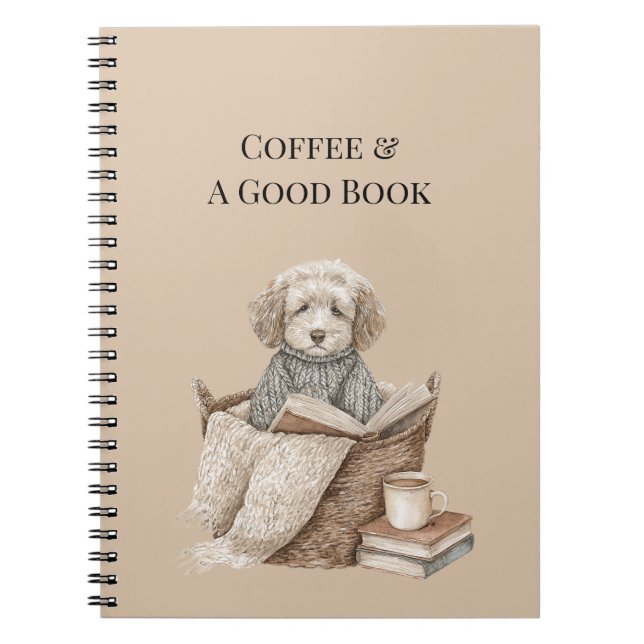 Coffee & A Good Book Dog Basket (Front)