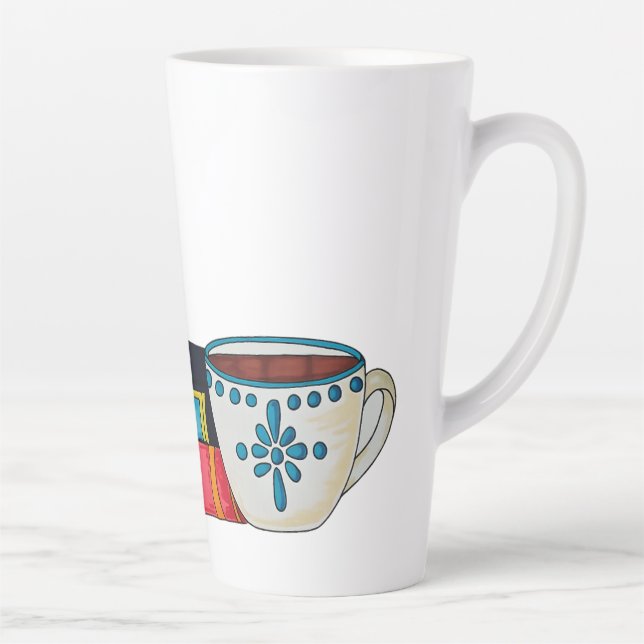 Coffee & a Good Book Latte Mug (Right)