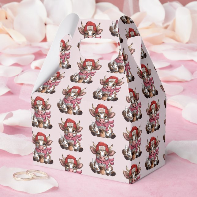 Coffee Addict Cow Favour Box (Wedding)