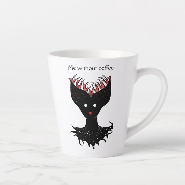 Coffee Addict Creepy Demon Latte Mug (Right)