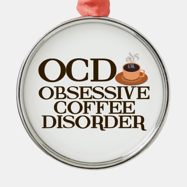 Coffee Addict Metal Tree Decoration (Front)