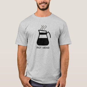 Coffee Addict "Pot Head" Funny (For Light Tees) T-Shirt