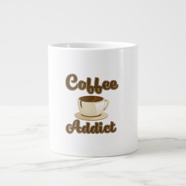 Coffee Addict retro logo Large Coffee Mug (Front)