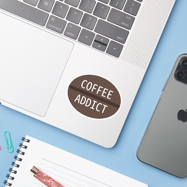 Coffee Addict Sticker (Laptop w/ iPhone)