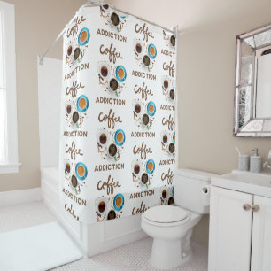 coffee addiction shower curtain