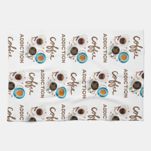 coffee addiction tea towel