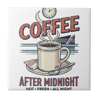 Coffee After Midnight Retro Motel Ceramic Tile